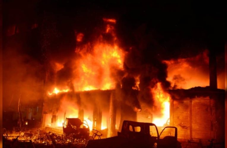 Man Burnt To Death As Fire Razes 25-Room Building In Lagos