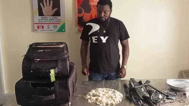 NDLEA Arrests Ex-Footballer For Smuggling Cocaine Into Nigeria (Video)