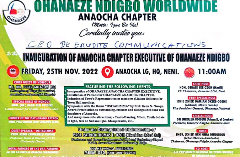 Ohanaeze Ndigbo Organizes Tripartite Event To Mark 2022 Ohanaeze Day Celebration