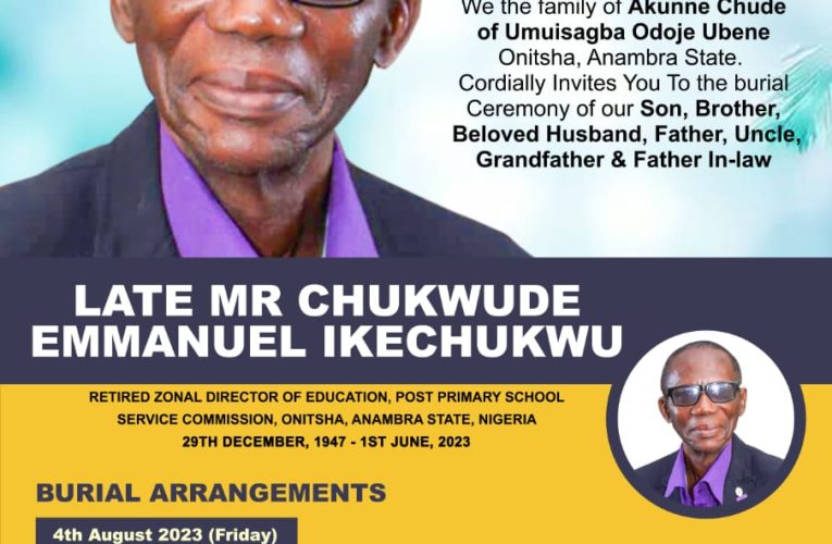 Heaven Gains A Saint As Mr. Chukwude Emmanuel Ikechukwu Bows Out