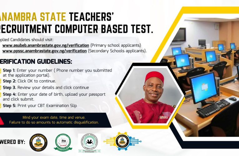 Anambra State Teachers’ Recruitment Verification Guidelines for Computer-based Test, Others